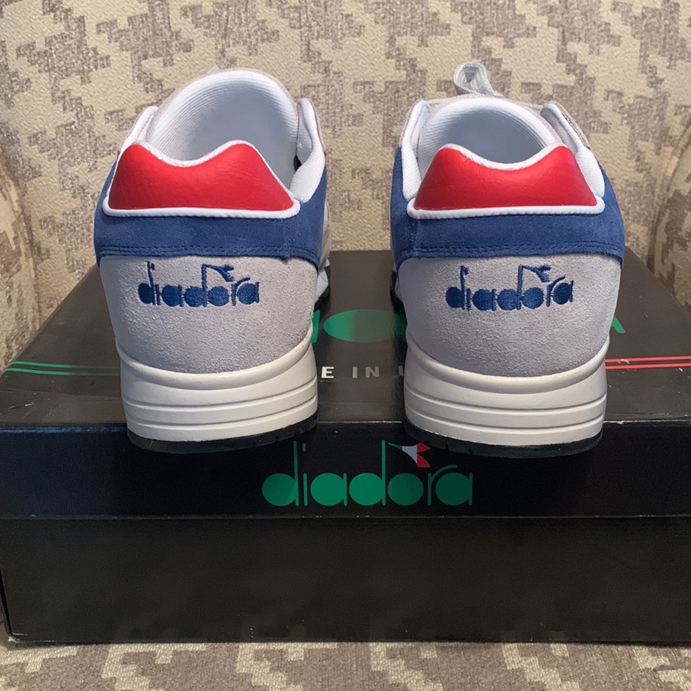 Mens Diadora S8000 Made in Italy Grey Red White Blue size 9.5 shoes - Picture 5 of 7